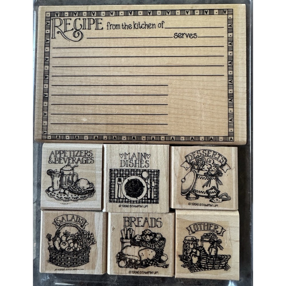 Stampin' Up Rubber Stamp Lot Kitchen Recipe Food Menu